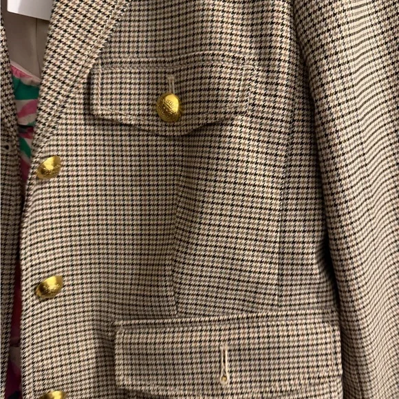 Loft Plaid Blazer with Gold Accents M - Picture 6 of 7